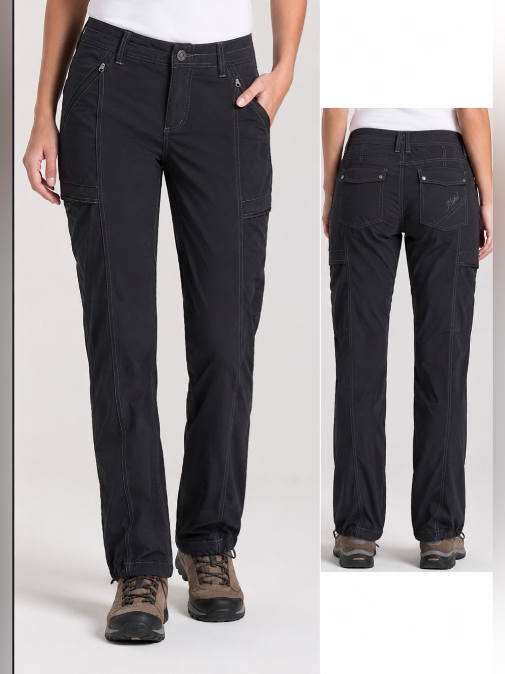 KUHL Raid Soft Shell Pant Women's Size 6 Black Cargo Hiking Pants